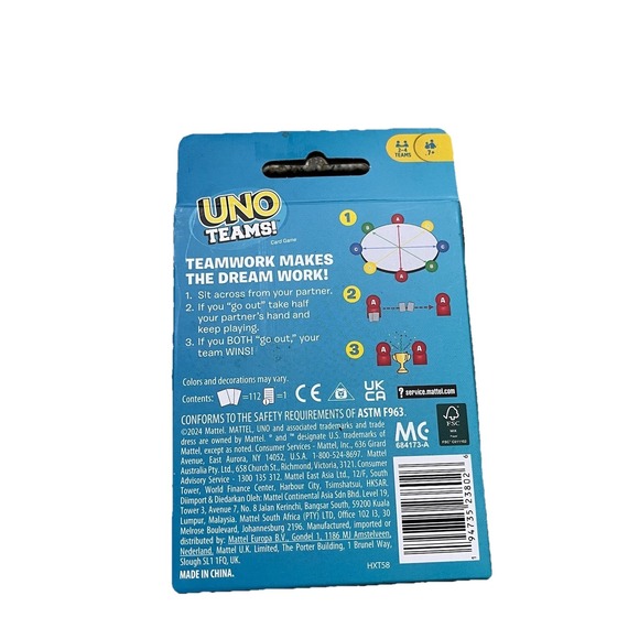 UNO Teams Card Game for Family Nights, Game Nights, Travel, Camping & Parties - Picture 2 of 4